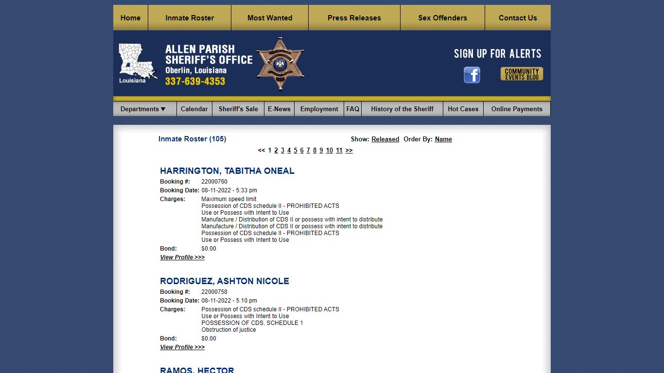 Inmate Roster - Allen Parish Sheriff's Office LA